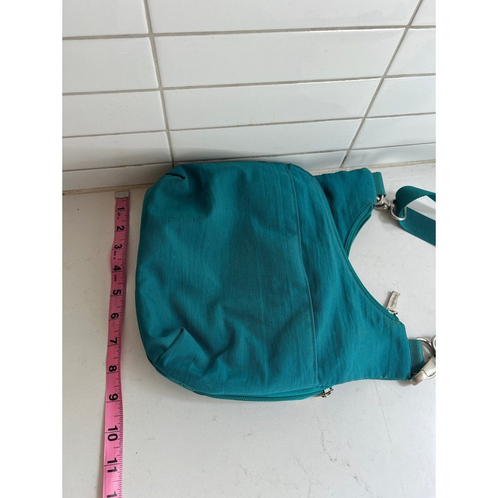 Baggallini Teal Nylon Crossbody Bag with Pink Lining and Adjustable Strap - Picture 8 of 8